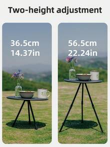 Mochila ultraligera URBANWAVE y mesa de camping plegable compacta - Altura ajustable, patas telescópicas Mesa de camping portátil - Pequeña mesa redonda plegable para exteriores apta para camping, playa y picnic - A - Ver 7