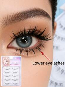 5 Pairs Transparent Stem False Eyelashes, Natural Look, Beginner Friendly, Easy To Apply, Lightweight, D Curl, 5-6mm, Reusable, Suitable For Commute, Travel, Daily Wear - Black - View 2