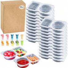 Disposable Plastic Sauce Containers With Lids - Square Flip-Top Design For Easy Serving, Perfect For Parties, Picnics & Holidays, Durable & Stylish Food Storage Solution, Picnic Essentials, Modern Kitchenware, Easyclean Material - 20pcs - View 5