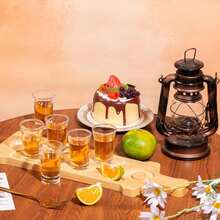 Tequila Shot Board Set - Serving Tray, Lemon Space, Salt Rimmer,Bamboo Wine Glass And Condiment Rack Anti Slip Stable With Divided Compartments(NO GLASSES) - Conventional - View 6