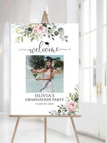 Bảng chào mừng tốt nghiệp cá nhân hóa - Tranh canvas hoa trang nhã, áp phích tiệc tốt nghiệp tùy chỉnh ảnh năm 2026, phù hợp cho lễ tốt nghiệp mẫu giáo, trung học và đại học, thích hợp cho tiệc tốt nghiệp và trang trí. - Nhiều màu - Xem 4