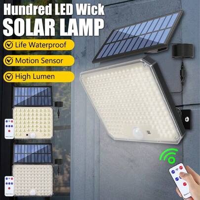 1 đèn LED năng lượng mặt trời gắn tường 95/226/232 bóng, cảm biến ánh sáng, dễ lắp đặt, dùng ngoài trời.