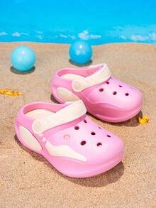 儿童时尚透气休闲耐穿破洞鞋，儿童沙滩凉鞋，儿童凉鞋 - 粉色 - 查看 2