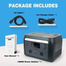 1000W/614.4Wh Portable Power Station - LiFePO4 Battery Power Generator, Super Fast Chaging Solar Generator, Emergency Power Source For Camping, Power Outage & Off-Grid, Home Emergency Backup, Outdoor Emergency Situations, UPS Function, Peak 1600W - Xem 6