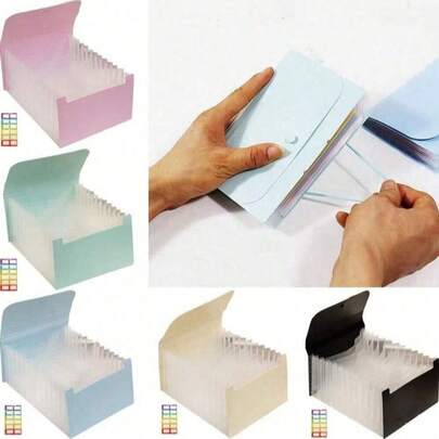 Túi xếp ly mini A6 13 ngăn, nhiều lớp đựng văn phòng phẩm, hóa đơn, tài liệu và bài kiểm tra; túi sắp xếp; túi xếp ly cầm tay có ngăn mở rộng để phân loại và giá đựng giấy.