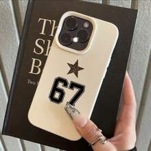 1pc TPU Material Leopard Print Star Number Pattern Phone Case Compatible With Iphone 17 Pro Max/17/16 Pro Max/15/13/12/11, S20 FE/A15/S24/A55, Note 11/Note 12/Note 13 Pro, Full Coverage Anti-Drop Soft Protective Phone Case - White - View 2