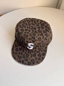 1顶男女通用H字母刺绣豹纹棒球帽，街头嘻哈帽，保暖防晒帽，格子平沿帽，休闲街头时尚百搭 - H - 查看 6