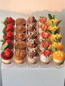 Bộ 10/5 cốc đựng mousse trang trí bánh ngọt 150ml, cốc nhựa tái sử dụng dùng cho tiệc sinh nhật, đám cưới, ngày lễ. - Nhiều màu - Xem 9