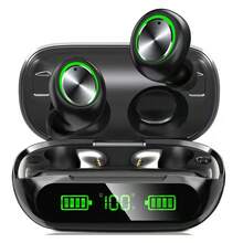 Bluetooth Earbuds Wireless 200Hrs Playback, IPX7 Waterproof, Noise Canceling LED Power Display Earphones With 1400mAh Charging Case, In-Ear Headphones With Mic For Phone Smart TV Computer Android IOS - View 2