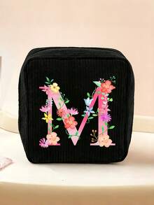 1 Stück Kordstoff minimalistische Reise-Make-up-Tasche, tragbare multifunktionale Aufbewahrungstasche, große Kapazität Damenhygiene-Tasche, neue verdickte Damenhygiene-Aufbewahrungstasche, Menstruationspads-Aufbewahrungstasche, geeignet für den täglichen Gebrauch, Urlaub, Aufbewahrung, Reisen, kann als Geburtstagsgeschenk, Weihnachtsgeschenk, Halloween-Geschenk, Muttertagsgeschenk für Familie, Mutter, Schwester, Freundin verwendet werden - Schwarz - Übersicht 33
