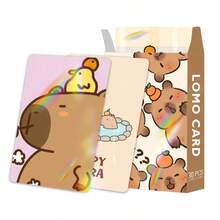 1pc Paperboard Card, Double-Sided Holographic, Exquisite & Cute Capybara Merchandise, Collectible Anime LOMO Card - Multicolor - View 4