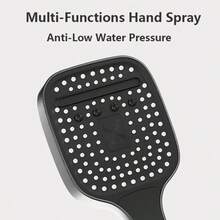 High Flow Shower Head With 4 Adjustable Spray Modes, Multifunctional Bathroom Shower Set - Grey - View 4