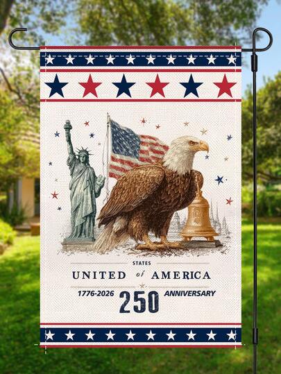 1 Stück 250. Jahrestag Gartenflagge, Adler Sterne Streifen patriotische amerikanische Geburtstags Outdoor Banner, geeignet für Hof, Rasen, Veranda oder 4. Juli Dekoration, 30*45cm/70*100cm