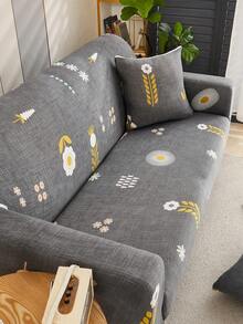 1pc Stretch Full Coverage Sofa Cover, Modern Printed Pattern Sofa Slipcover, Dust & Dirt Proof, Suitable For Home, Classroom, Hotel, Machine & Hand Washable, All Season - Dark Grey - View 4