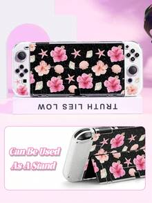 适用于新款 Switch 2 (2025) 主机的贝壳花纹保护壳，兼容新款 Switch 2 (2025) / Switch OLED，包含 Joy-Con 手柄保护套，透明闪光设计，有效保护您的设备，是馈赠亲朋好友的绝佳礼物。 - 彩色 - 查看 4