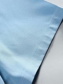 Men's Solid Color Casual Business Short-Sleeved Shirt - màu xanh lá - Xem 10