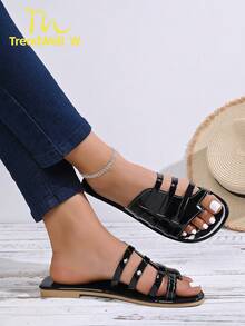 Sandal nữ mùa hè mới, sandal thời trang màu đen. - màu đen - Xem 5