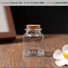 6/12/24/48个装方形玻璃瓶带盖，小玻璃罐，多用途迷你试管，适用于糖果、药水、香料、DIY工艺品、礼品、生日、婚礼和派对 - 彩色 - 查看 8