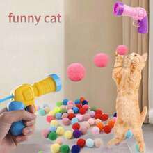 New Pet Cat & Dog Interactive Toy Gun, Self-Playing Plush Ball Toy, Pet Supplies For Cats Happy Growth - Baby Pink - View 9