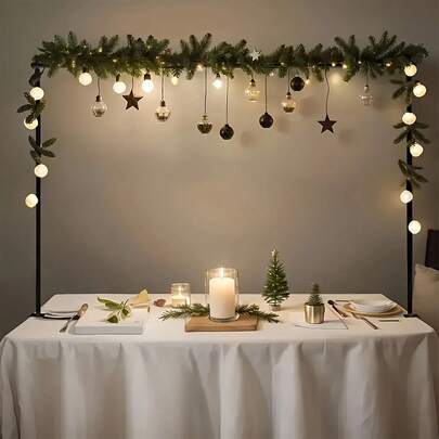 Vòm kim loại màu đen trang nhã cao 1,9-2,7m có kẹp, thích hợp cho đám cưới, sinh nhật, Halloween, Giáng sinh và các dịp khác | Giá đỡ trang trí đa chức năng với hình ngôi sao và quả địa cầu, lý tưởng cho các buổi lễ trang trọng và trang trí đám cưới | Trang trí bầu trời sao | Khung kim loại, trang trí Giáng sinh