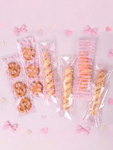 100个粉色蝴蝶结透明糖果袋，女孩生日派对回礼袋，节日、婚礼礼物袋，粉色蝴蝶结派对回礼袋，婴儿派对饼干袋，棒棒糖包装袋，蝴蝶结生日派对填充物，透明食品包装袋，粉色派对用品，新娘送礼会食品包装，性别揭晓派对装饰，烘焙饼干袋，粉色蝴蝶结装饰，派对餐桌装饰，生日礼物，派对回礼 - 蝴蝶結混款 - 查看 7