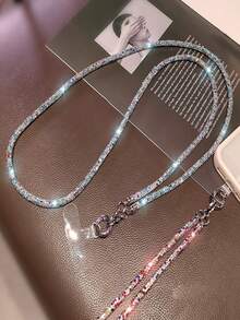 1 pièce Cordon de téléphone bandoulière long, sangle de poignet et de cou multifonction avec strass, bracelet mode pour femmes, convient pour les voyages en plein air, la randonnée, les achats, unisexe, porte-téléphone à corde courte, bracelet de smartphone, cordon de protection de smartphone, porte-clés, accessoire de téléphone, pendentif de téléphone, breloque de téléphone, rentrée scolaire, Coupe du monde - Multicolore - Voir 7