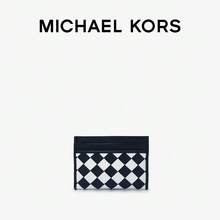 Michael Kors Tarjetero de cuero con estampado de lagarto  con cinturón y decoración de metal , diseño elegante con 4 ranuras exteriores para tarjetas y espacio de almacenamiento interior adicional, accesorio perfecto para combinar con la bolsa tipo cubo  para la moda diaria - Azul Marino - Ver 6