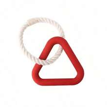 Rubber Ring & Cotton Rope Braided Chew Toy, Tug Of War Interactive Pet Toy, Suitable For Border Collie - Multicolor - View 4