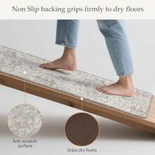 Kitchen Mats For Floor 2PCs Washable Anti Fatigue Mat For Cused 17.3x+17.3x30 Waterof Kitchen Rugs Non Slip Comfort Standing Mat Rug For Home Sink Laundry LightTaupeBrown - Light Taupe Brown - View 4
