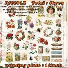 一套創意文學主題貼紙，適用於製作相簿、裝飾、禮品盒包裝及DIY創意作品，適合生日禮物、母親節禮物、兒童節禮物與新年禮物 - A - 查看 10