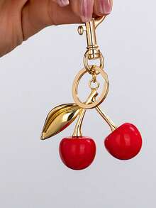 1 chiếc móc khóa hình quả anh đào dễ thương, phụ kiện thời trang thanh lịch, độc đáo cao cấp dành cho nữ, thích hợp sử dụng hàng ngày/ngày lễ tình nhân. - Mặt dây chuyền hình quả anh đào - Xem 6