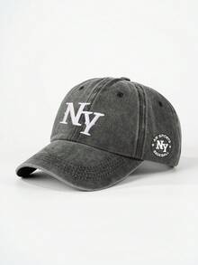 1 pezzo Cappellino da baseball da donna con ricamo frontale e laterale NY, lavato, regolabile, protezione solare per uso esterno, adatto per primavera/autunno, viaggi, spiaggia, stile Y2K, estivo - berretto da baseball - Visualizzare 19