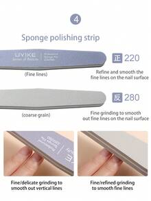 Double-Sided Reusable Nail File Sanding Stick, Nail Shaping Tool For Home Manicure - Multicolor - View 4