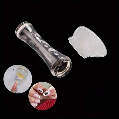 Dụng cụ dập móng nghệ thuật hai mặt - Gel silicon trong suốt kèm dụng cụ gạt - Dùng cho trang trí móng tại salon.