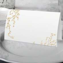 Bộ 24/48 nhãn dán thức ăn hình lá vàng, thẻ bàn tiệc cưới & tiệc chiêu đãi - Hoàn hảo cho thẻ ghi tên chỗ ngồi, nhãn thức ăn tiệc buffet. - A - Xem 4
