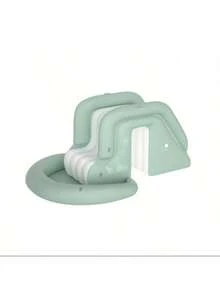 加厚PVC材质家用户外游泳池，带遮阳篷、滑梯和充气城堡 - 可折叠，采用加厚PVC材料制成 - A - 查看 3