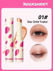 ROCK SWEET Shimmering Spectrum Eyeshadow Stick - One Swipe Creates Matte, Luminous And Smoky Eye Makeup, Using Earthy Tones, Smudge-Proof Cosmetics - Champagne Sparkle - View 1