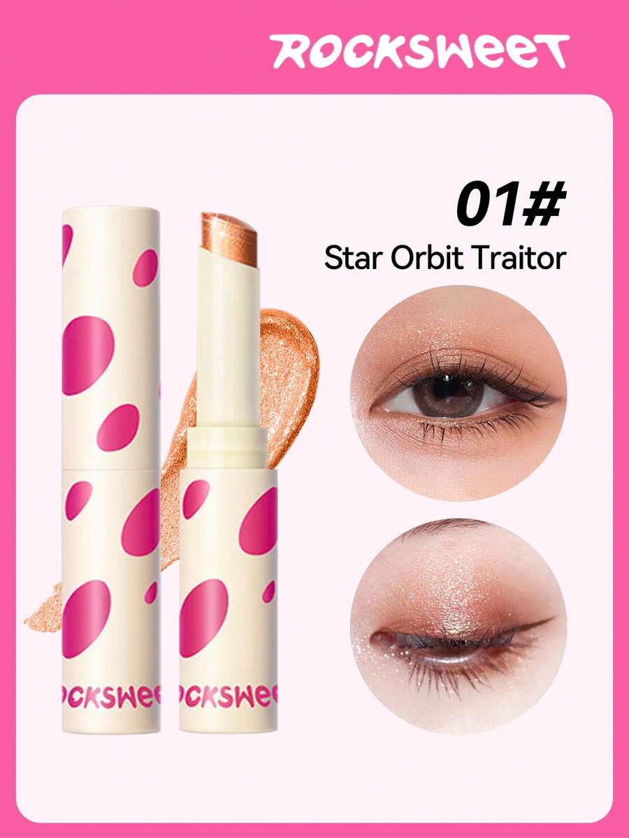 ROCK SWEET Shimmering Spectrum Eyeshadow Stick - One Swipe Creates Matte, Luminous And Smoky Eye Makeup, Using Earthy Tones, Smudge-Proof Cosmetics - Champagne Sparkle - View 1