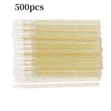 500/3000/100/50Pieces Disposable Lip Brushes Premium Lipstick Gloss Wands Applicator Makeup Tool Kits (Gold) - Gold - View 12