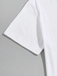 Camiseta De Hombre Con Dobladillo Curvo - Blanco - Ver 3