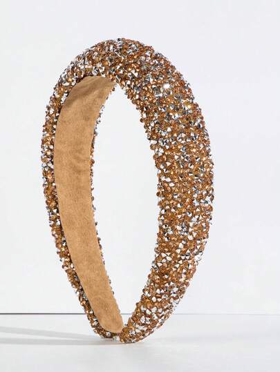 1个海绵皇冠顶部水钻装饰韩式发箍发饰