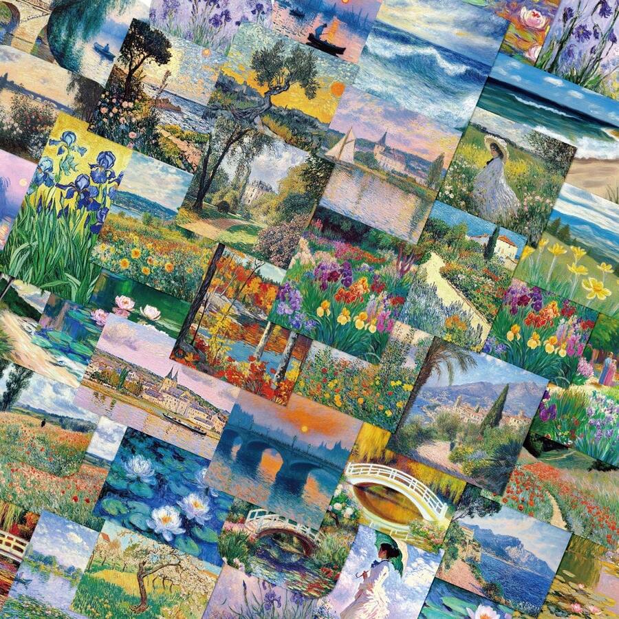 50pcs Oil Painting Sticker Set, Decorative For Furniture, Fridge, TV, Wardrobe, Phone Case, Laptop, Diary, Planner, Skateboard, Guitar - Painting - View 1