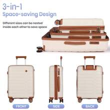 20 Inch Cabin Suitcase 55x40x20cm, PP Hard Shell Lightweight Carry On Luggage With 4 Silent Spinner Wheels & TSA Lock - 米色 - 查看 8