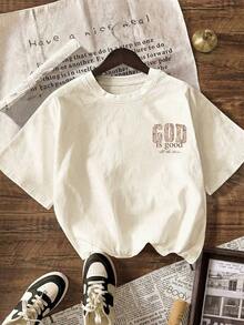 Graphic Tee Shirt Design Gift For Book Lovers, Graphic Tees Women, Summer Clothes For Women, Women's Casual Round Neck Short Sleeve T-Shirt-Breathable - 杏色 - 查看 3