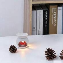 Ceramic Aromatherapy Diffuser, Hollow Heart Shaped Ceramic Essential Oil Burner, Home & Bedroom Romantic Atmosphere - Love - View 3