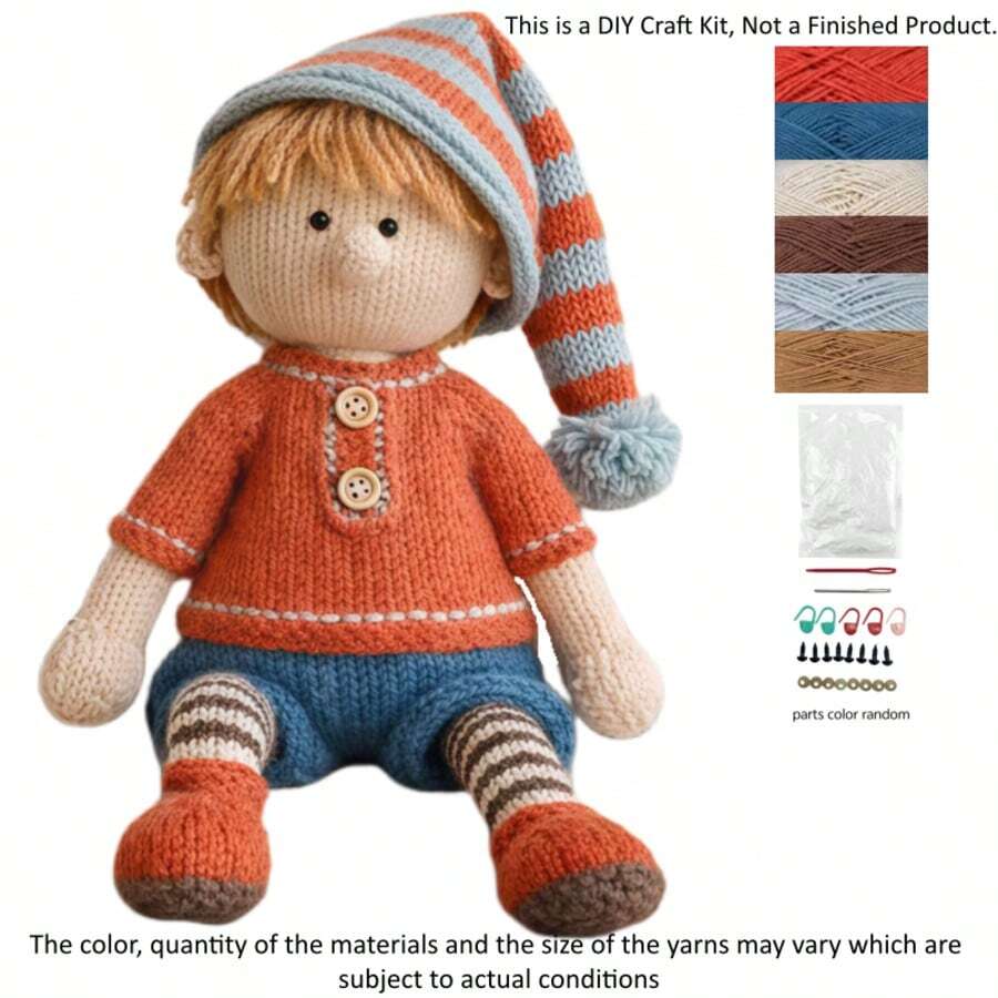 1 Set Kit di maglia per principianti con personaggi, kit di maglia per adulti con tutorial passo passo, artigianato fai-da-te per ragazzi, decorazioni per la casa divertenti e carine, regali per compleanni, San Valentino e Pasqua