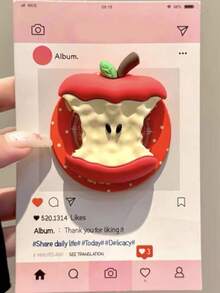 1pc New Flower & Puppy Peach Design MagSafe Magnetic Phone Holder, Strong Suction, Adjustable Desktop Air Cushion - Multicolor - View 21