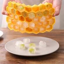 1pc Silicone Honeycomb Ice Cube Tray With Lid, Easy Release Ice Cube Maker, Homemade Ice Block Mold, 37 Grids Ice Cube Trays For DIY Popsicle - Multicolor - View 7