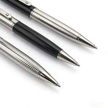 Premium Metal Black & Silver Business Office Ballpoint Pen, Gift Stationery For Men & Women - 3010 Black With Silver Clip - View 7