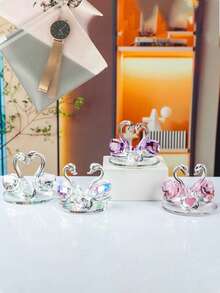 Creative Crystal Swan Car Decor, Luxury Car Interior Accessory, Crystal Swan Car Perfume Holder, Mother's Day, Wedding, Graduation Gift - A - View 8